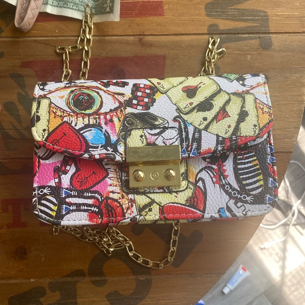 Graffiti styled handbag